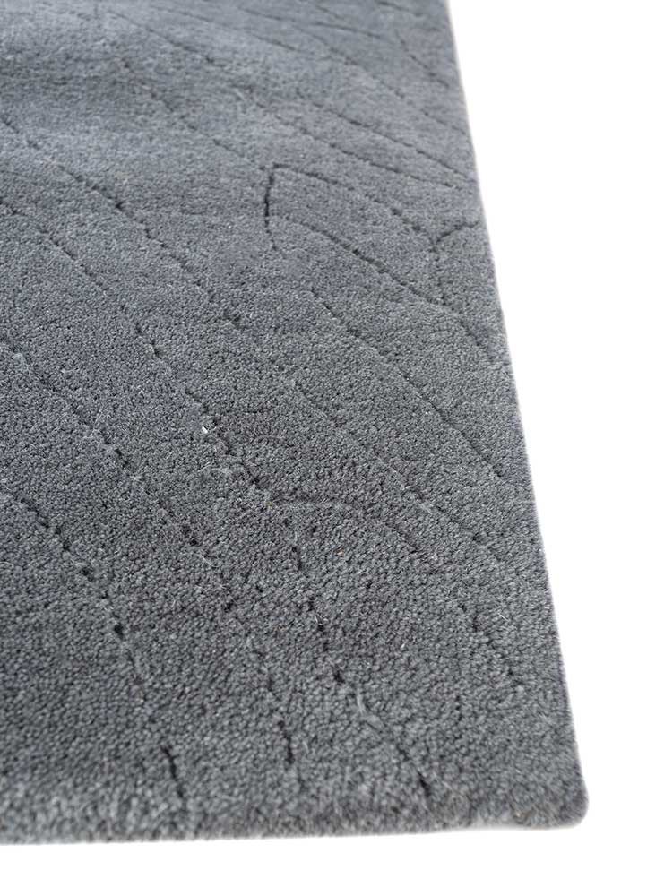 cera blue wool hand tufted Rug - Corner