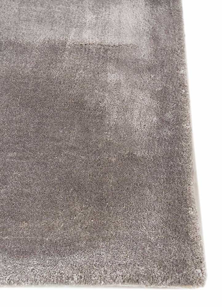 cera grey and black viscose hand tufted Rug - Corner