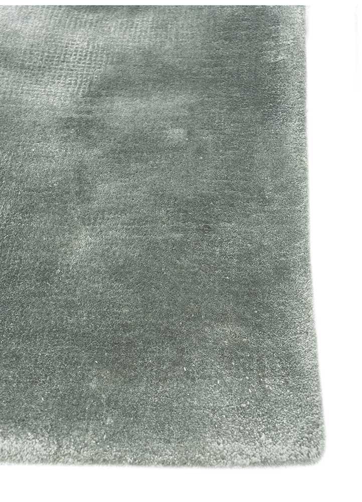 cera blue viscose hand tufted Rug - Corner