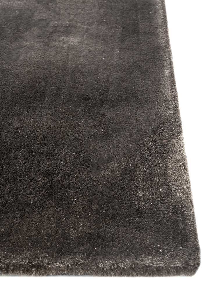 cera grey and black viscose hand tufted Rug - Corner