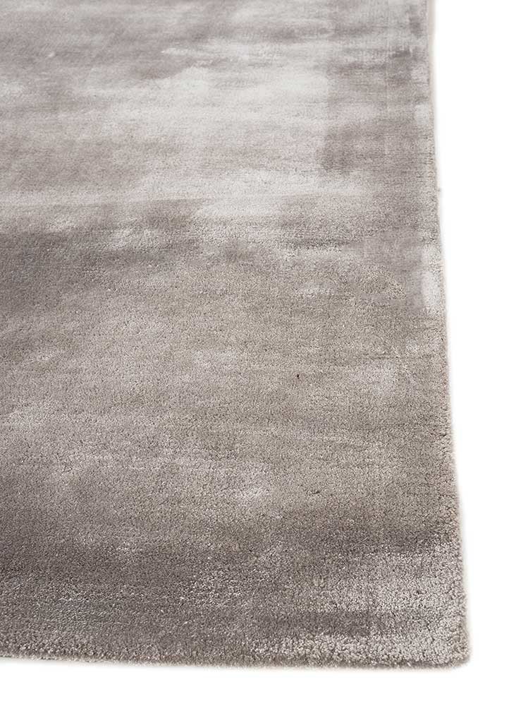 cera grey and black viscose hand tufted Rug - Corner