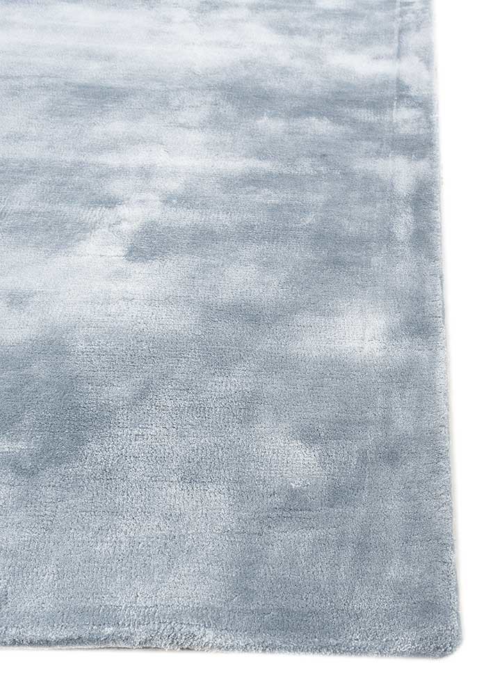 cera blue viscose hand tufted Rug - Corner