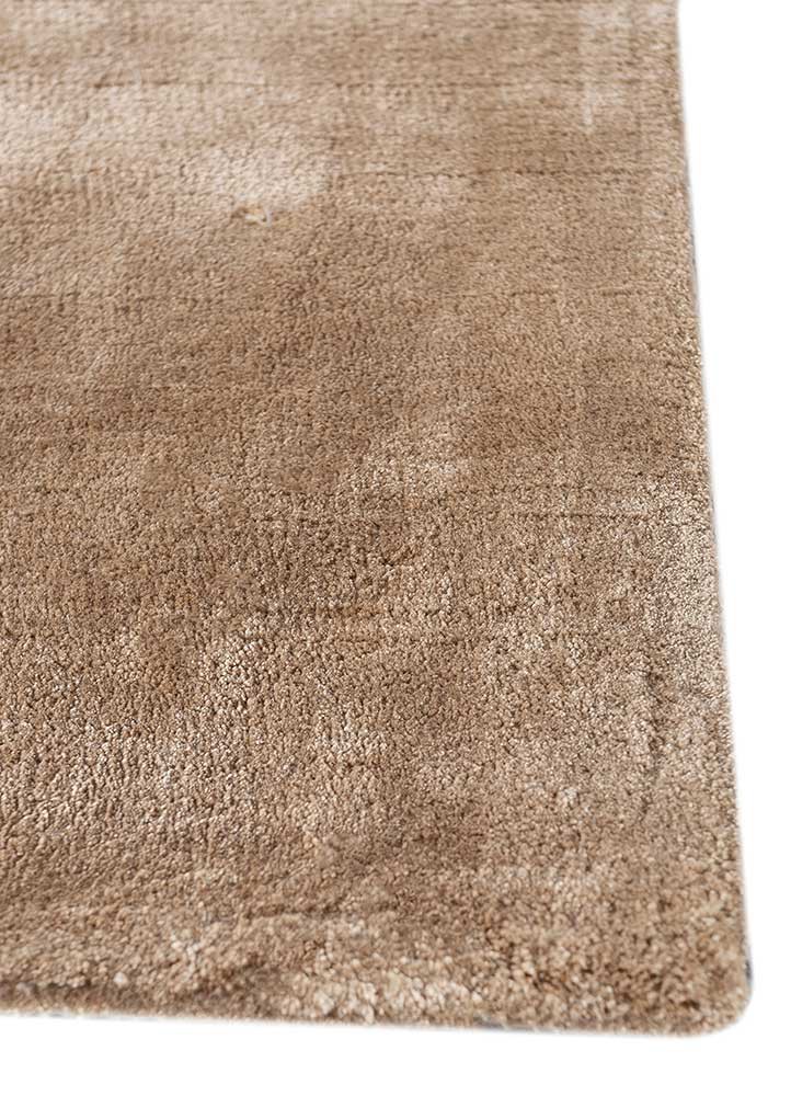 cera beige and brown viscose hand tufted Rug - Corner