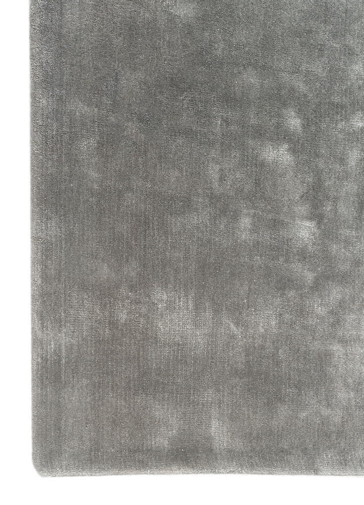 cera blue viscose hand tufted Rug - Corner