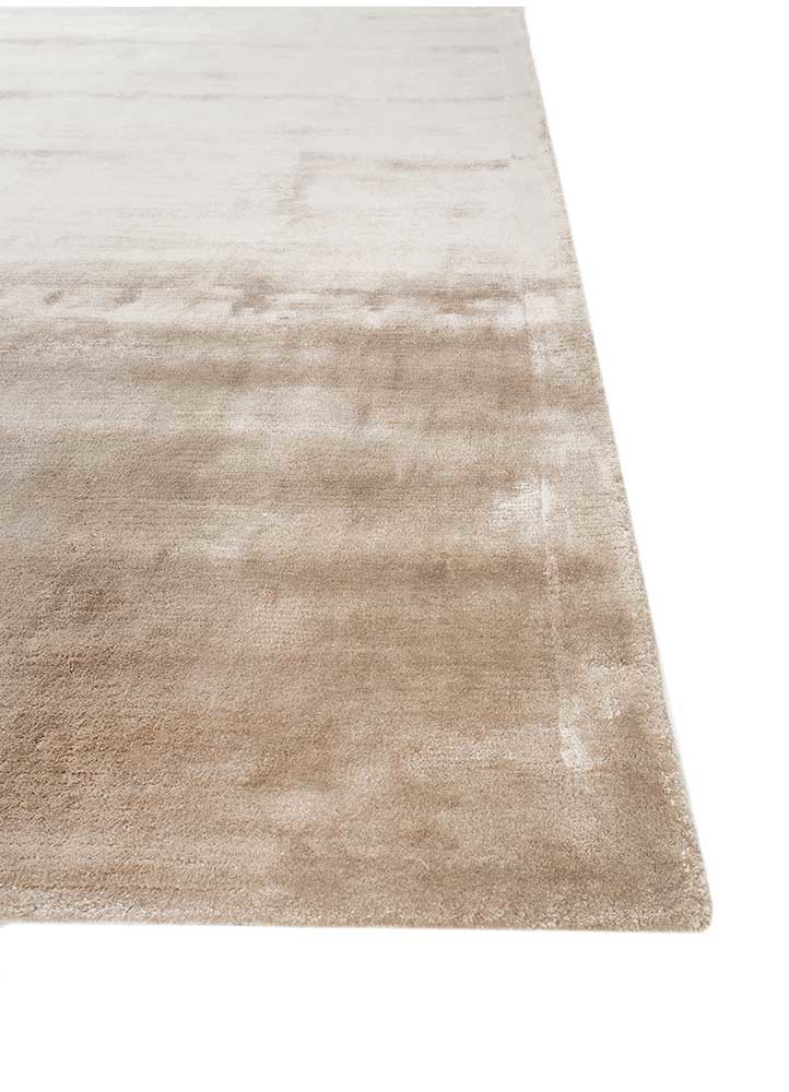 cera beige and brown viscose hand tufted Rug - Corner