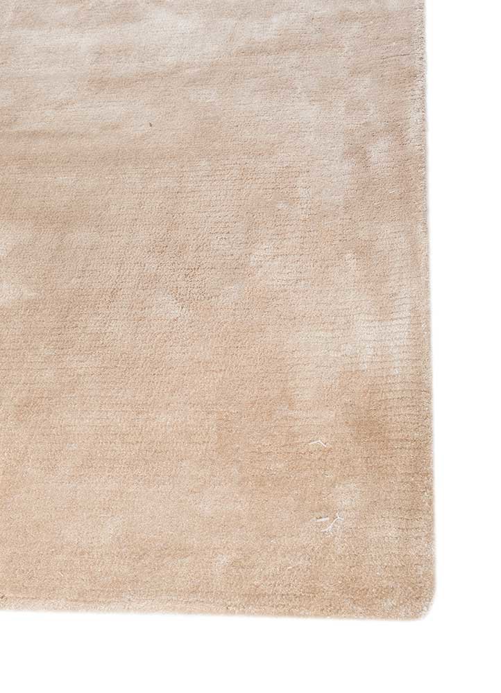 cera beige and brown viscose hand tufted Rug - Corner