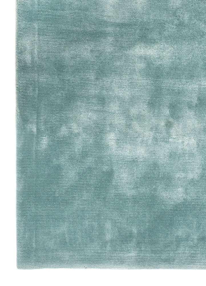 cera blue viscose hand tufted Rug - Corner