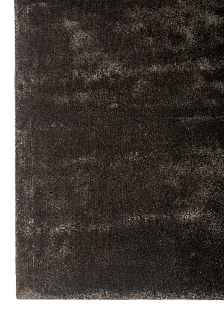 cera grey and black viscose hand tufted Rug - Corner