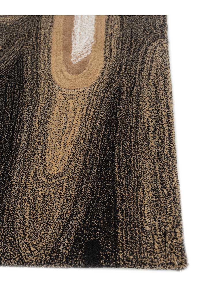 linear ivory wool hand tufted Rug - Corner