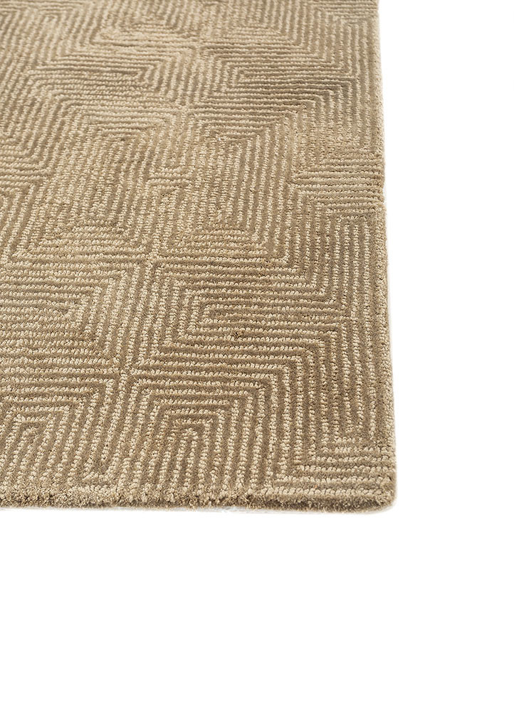 cera green viscose hand tufted Rug - Corner