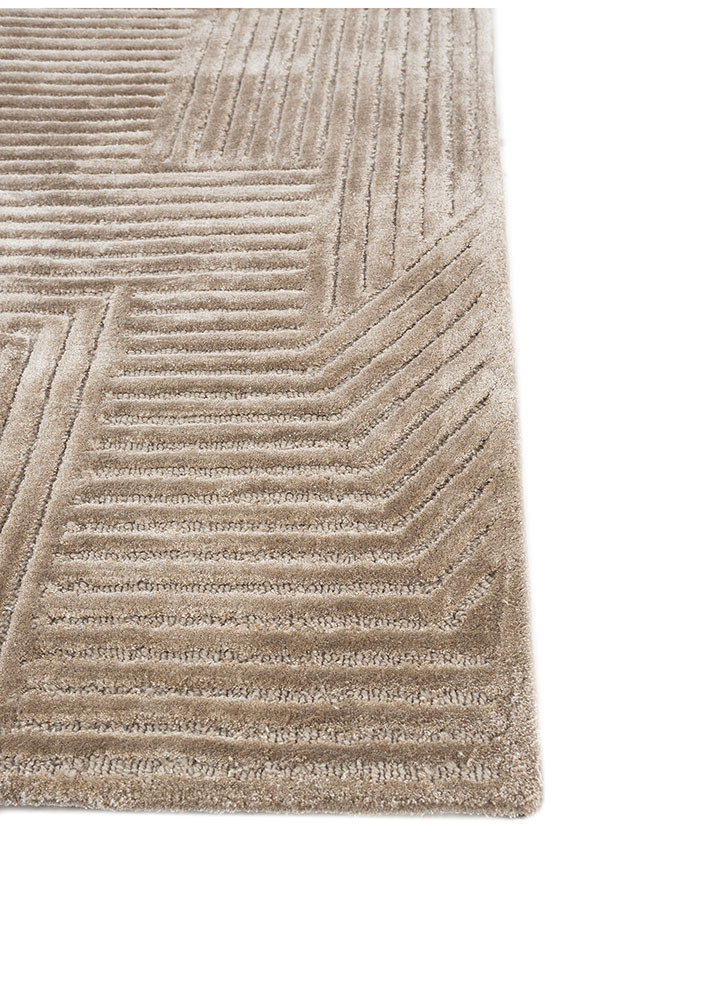 cera beige and brown wool and viscose hand tufted Rug - Corner cera beige and brown wool and viscose hand tufted Rug - Corner