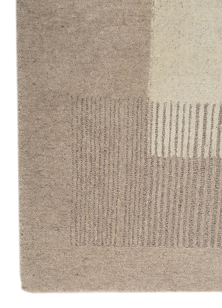 pathways ivory wool hand tufted Rug - Corner pathways ivory wool hand tufted Rug - Corner
