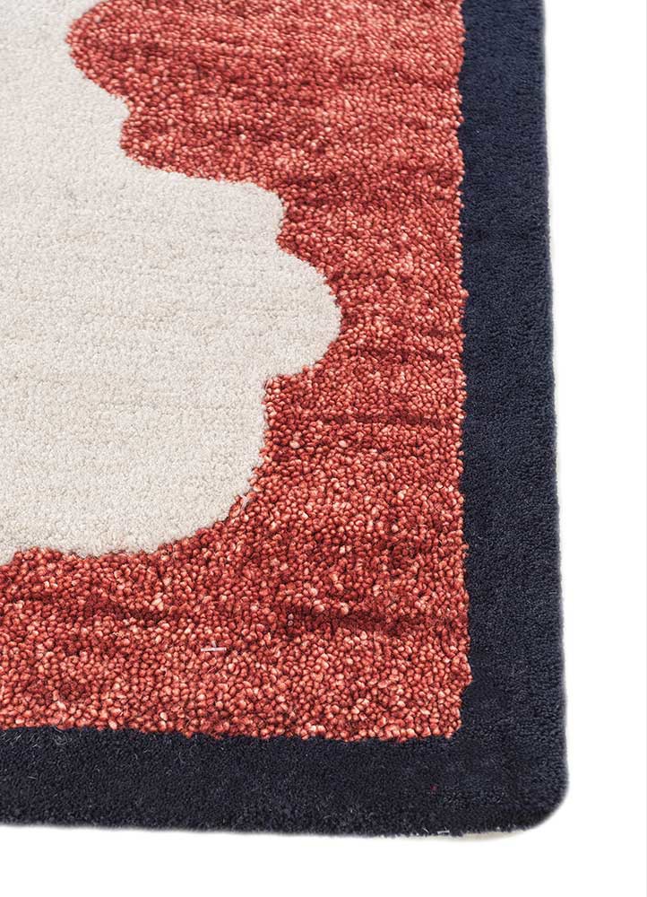 alhambra ivory wool and viscose hand tufted Rug - Corner