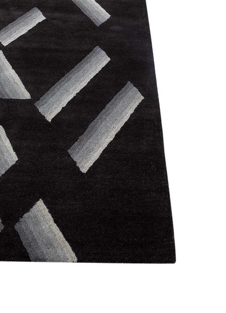 chroma blue wool hand tufted Rug - Corner