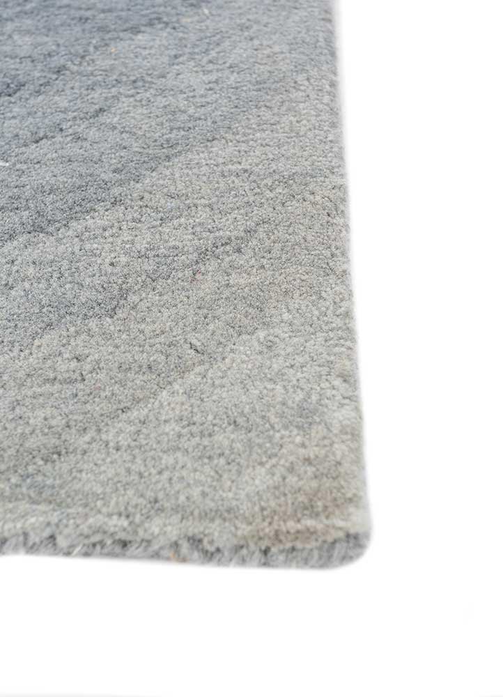 chroma blue wool hand tufted Rug - Corner