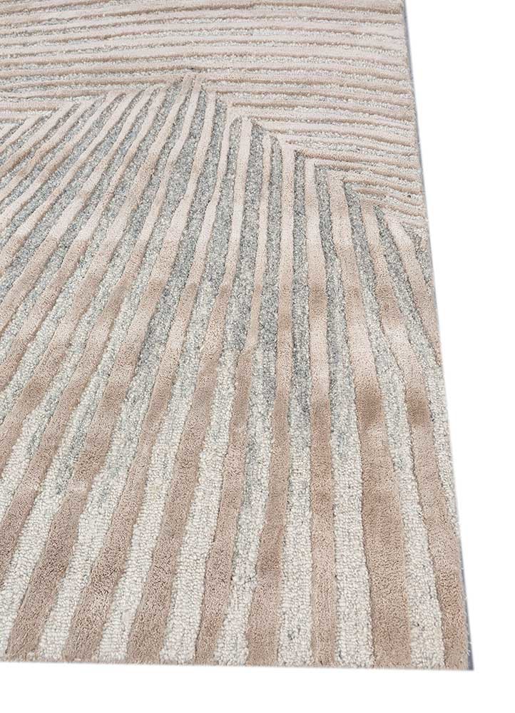 lucid ivory wool and viscose hand tufted Rug - Corner lucid ivory wool and viscose hand tufted Rug - Corner