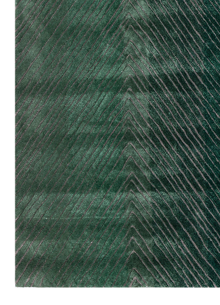 white noise green wool and viscose hand tufted Rug - Corner white noise green wool and viscose hand tufted Rug - Corner