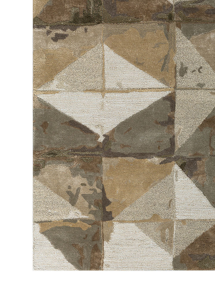caliedo blue wool and viscose hand tufted Rug - Corner