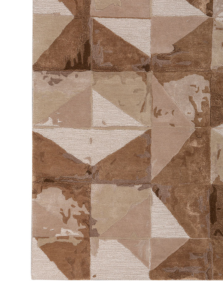 genesis ivory wool and viscose hand tufted Rug - Corner