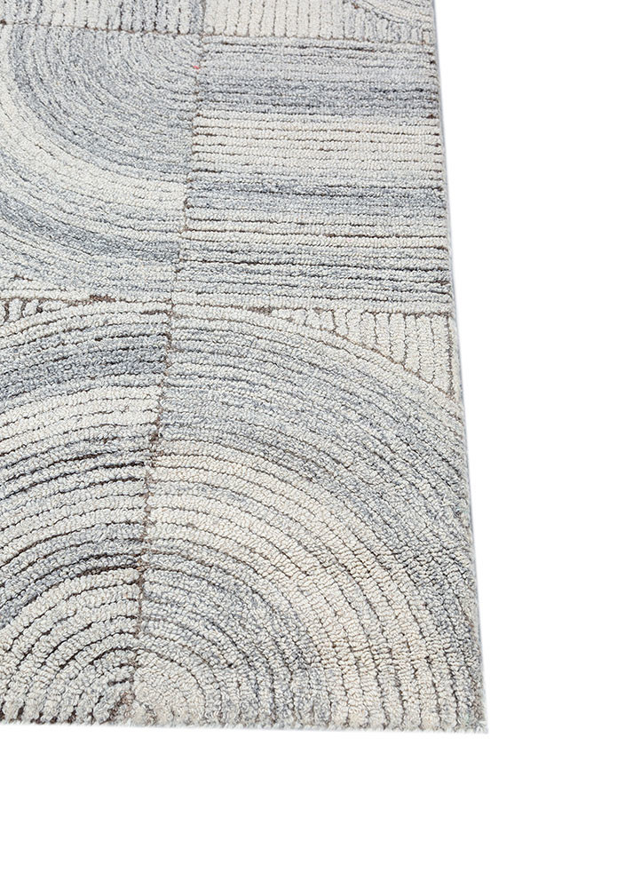 pathways grey and black wool hand tufted Rug - Corner pathways grey and black wool hand tufted Rug - Corner