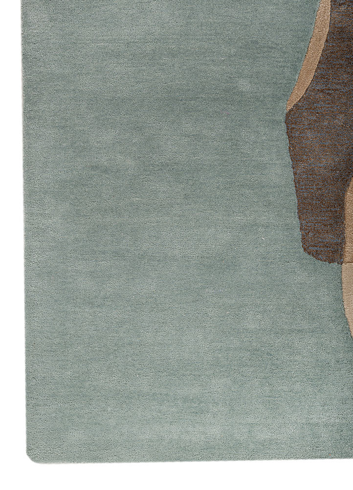 joy blue wool and viscose hand tufted Rug - Corner joy blue wool and viscose hand tufted Rug - Corner