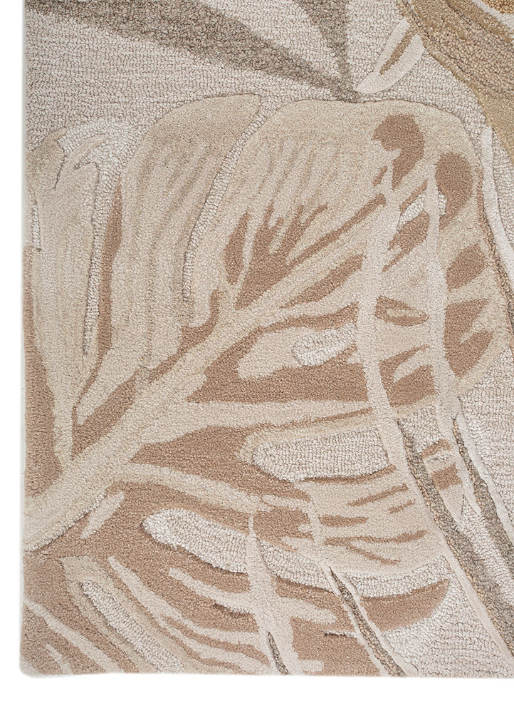 hacienda ivory wool and viscose hand tufted Rug - Corner