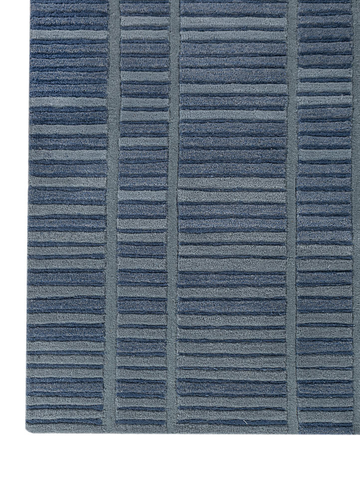 wild wanderlust blue wool hand tufted Rug - Corner wild wanderlust blue wool hand tufted Rug - Corner