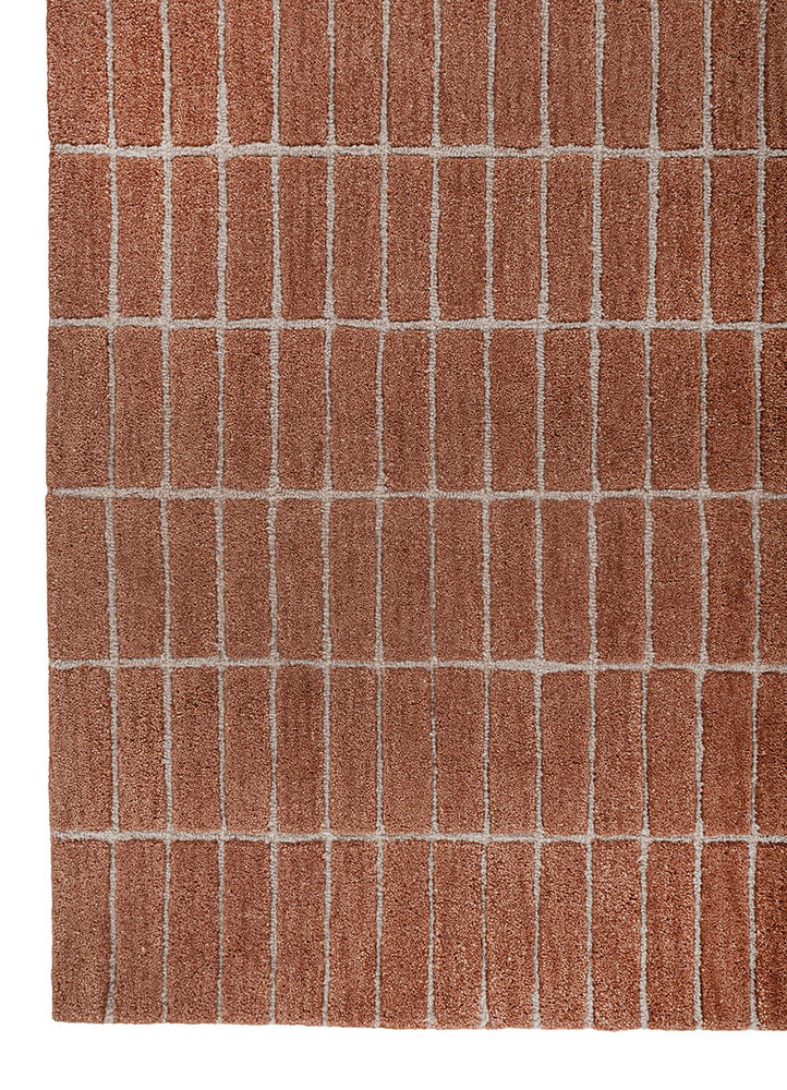 aprezo red and orange wool hand tufted Rug - Corner aprezo red and orange wool hand tufted Rug - Corner