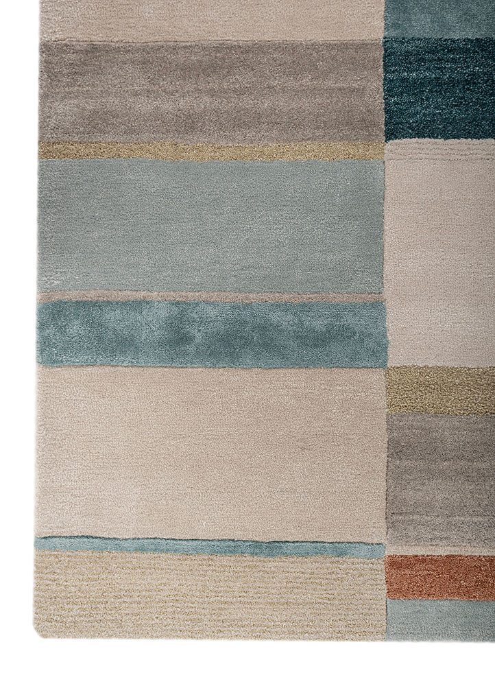 caliedo beige and brown wool and viscose hand tufted Rug - Corner