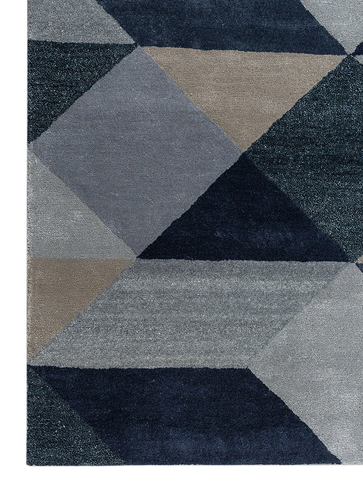 en casa by luli sanchez blue wool hand tufted Rug - Corner en casa by luli sanchez blue wool hand tufted Rug - Corner
