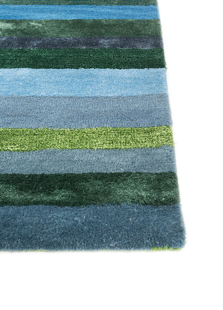 acar blue wool and viscose hand tufted Rug - Corner acar blue wool and viscose hand tufted Rug - Corner