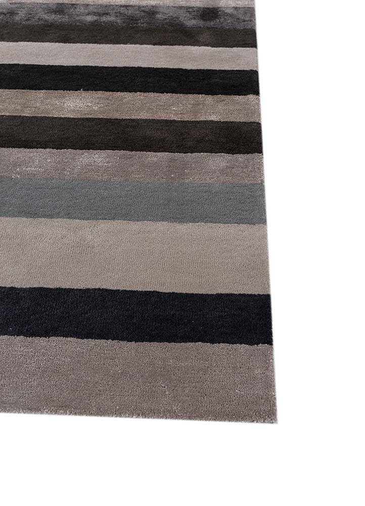 acar grey and black wool and viscose hand tufted Rug - Corner