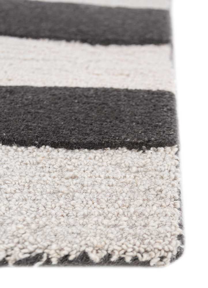 acar blue wool and viscose hand tufted Rug - Corner