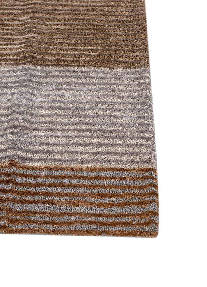 pathways grey and black wool and viscose hand tufted Rug - Corner pathways grey and black wool and viscose hand tufted Rug - Corner