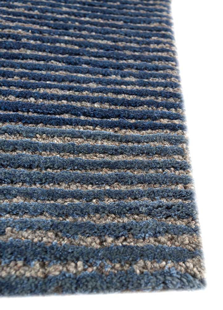 acar blue wool and viscose hand tufted Rug - Corner acar blue wool and viscose hand tufted Rug - Corner