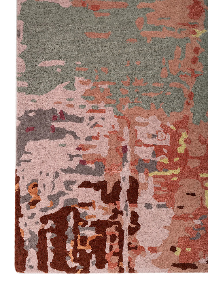 white noise pink and purple wool hand tufted Rug - Corner white noise pink and purple wool hand tufted Rug - Corner