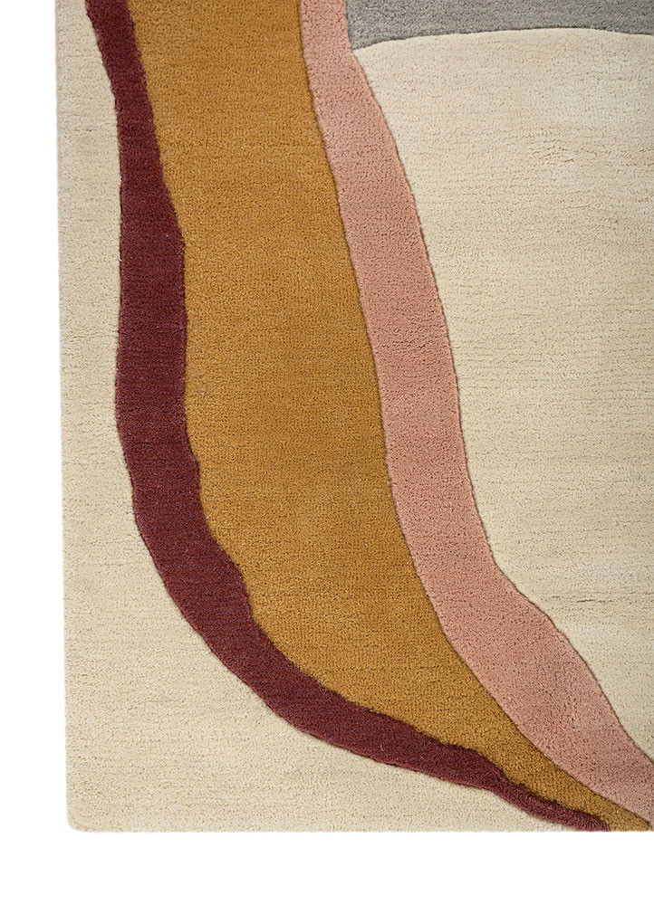 joy gold wool hand tufted Rug - Corner