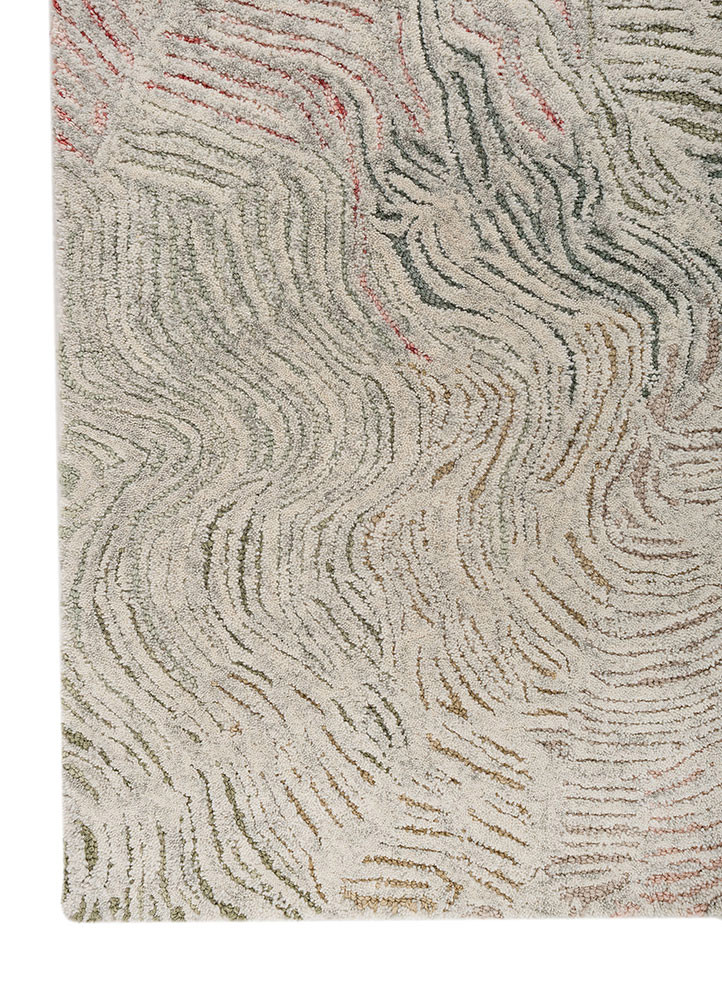 pathways blue wool hand tufted Rug - Corner pathways blue wool hand tufted Rug - Corner