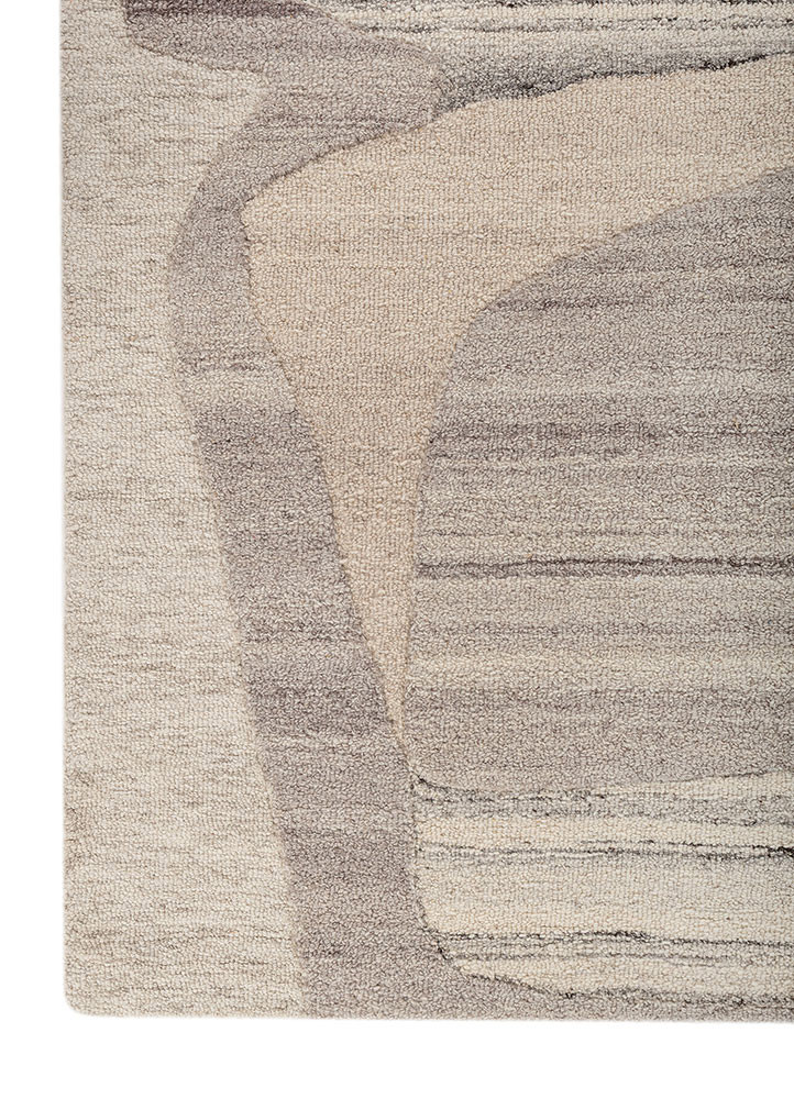 modo grey and black wool hand tufted Rug - Corner
