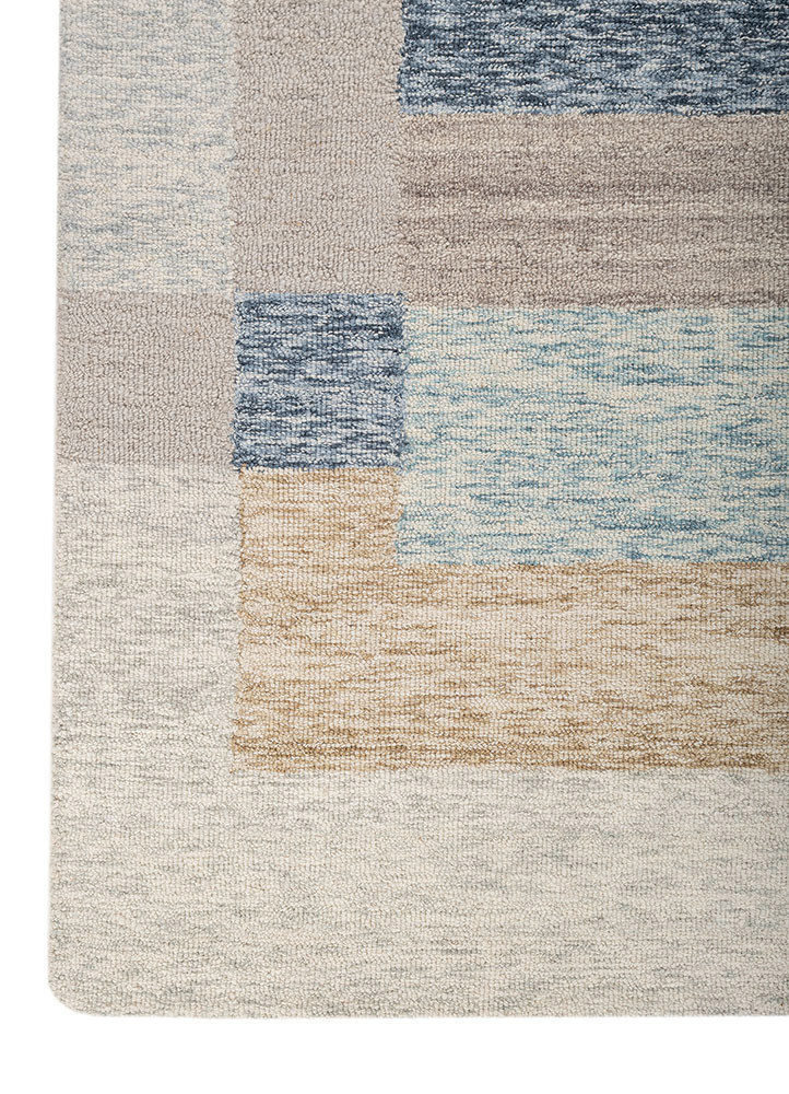 pathways beige and brown wool hand tufted Rug - Corner pathways beige and brown wool hand tufted Rug - Corner