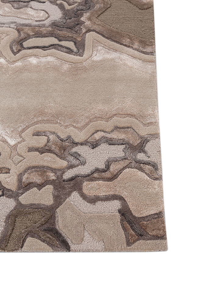 genesis beige and brown wool and viscose hand tufted Rug - Corner genesis beige and brown wool and viscose hand tufted Rug - Corner
