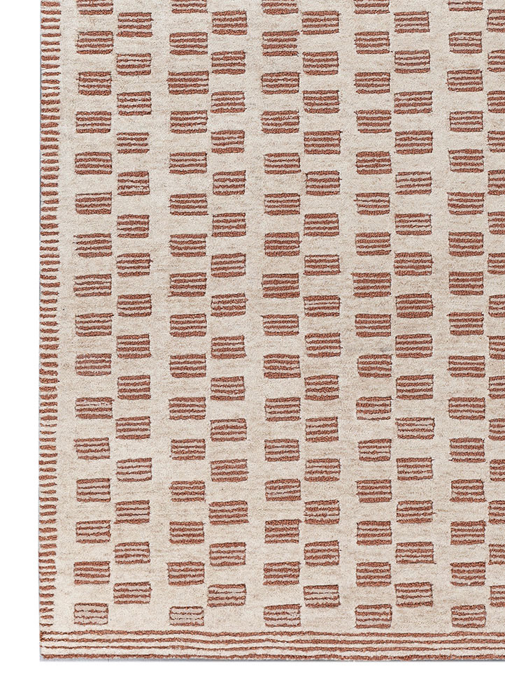 pathways beige and brown wool hand tufted Rug - Corner pathways beige and brown wool hand tufted Rug - Corner