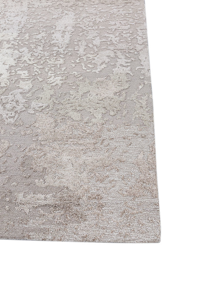white noise grey and black wool and viscose hand tufted Rug - Corner