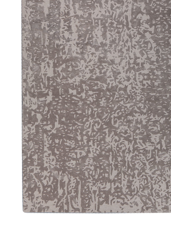 white noise ivory wool and viscose hand tufted Rug - Corner