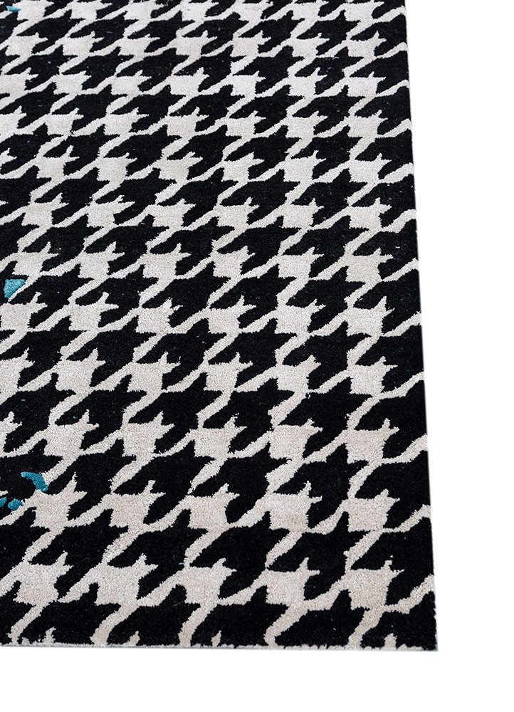 adrift blue wool and viscose hand tufted Rug - Corner