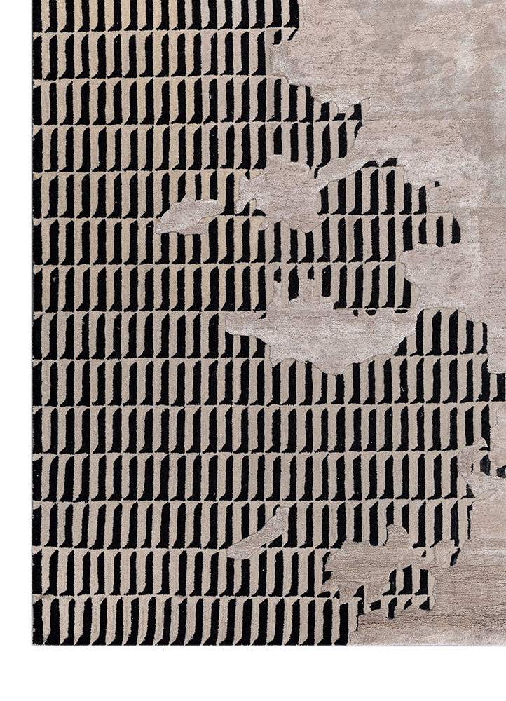 adrift grey and black wool and viscose hand tufted Rug - Corner