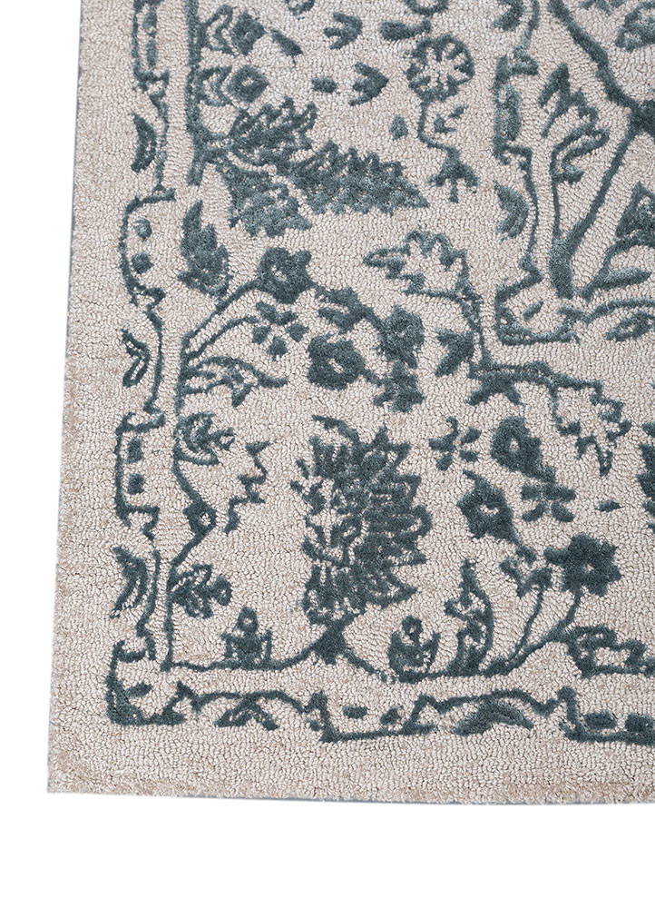 imara ivory wool and viscose hand tufted Rug - Corner imara ivory wool and viscose hand tufted Rug - Corner