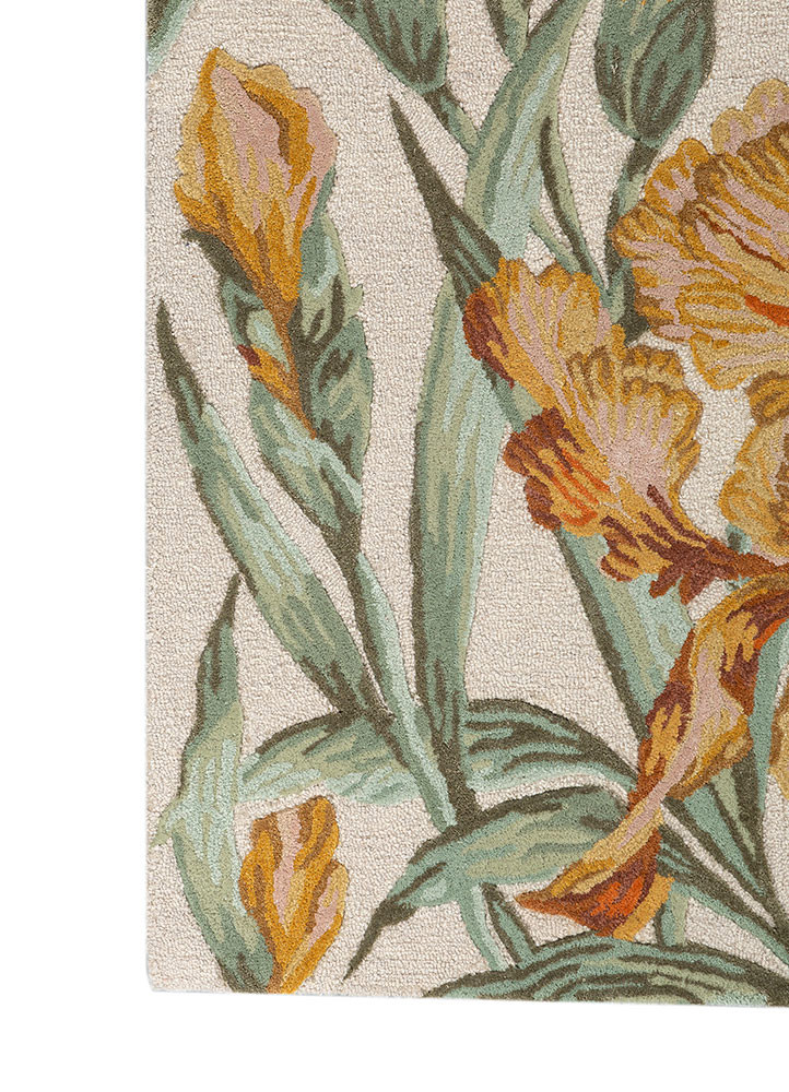 nebulora ivory wool and viscose hand tufted Rug - Corner