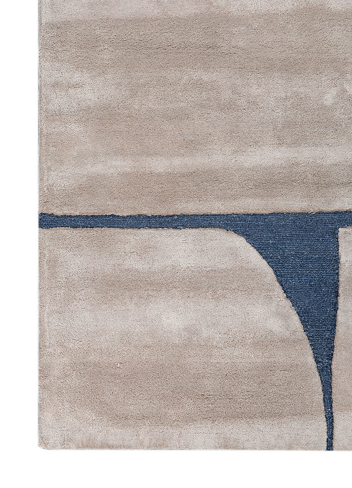 white noise grey and black wool and viscose hand tufted Rug - Corner