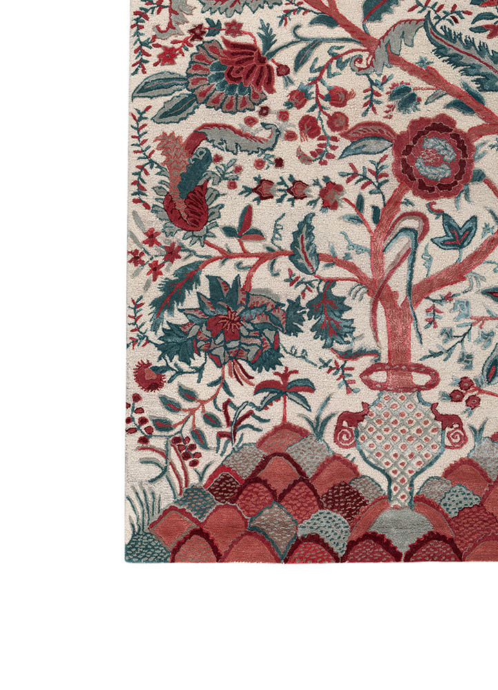 bodhi ivory wool and viscose hand tufted Rug - Corner